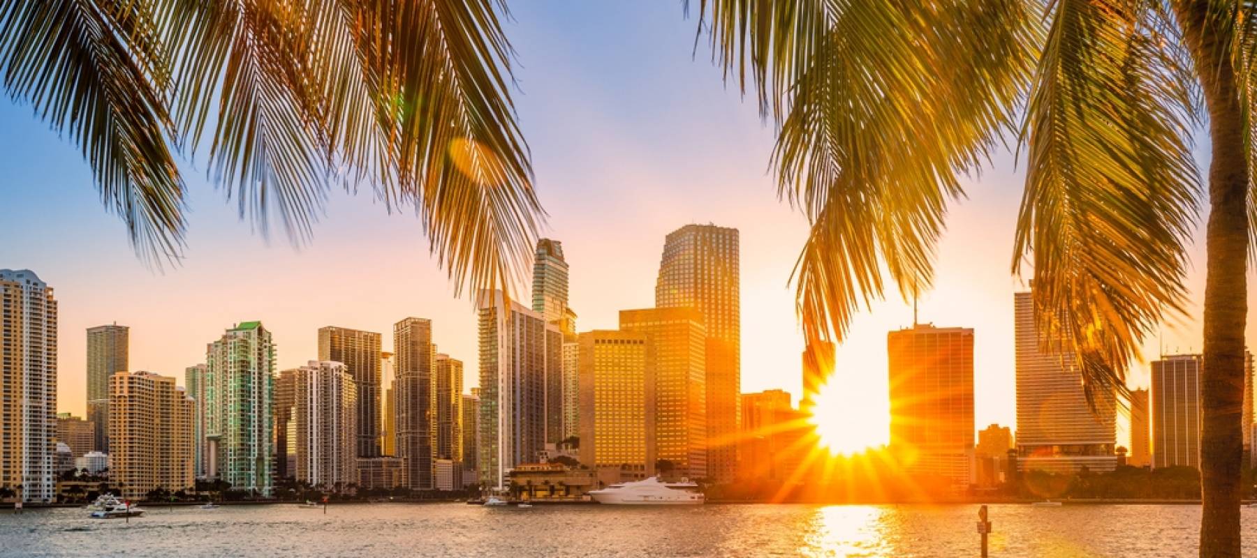 Sunset over Miami horizon.