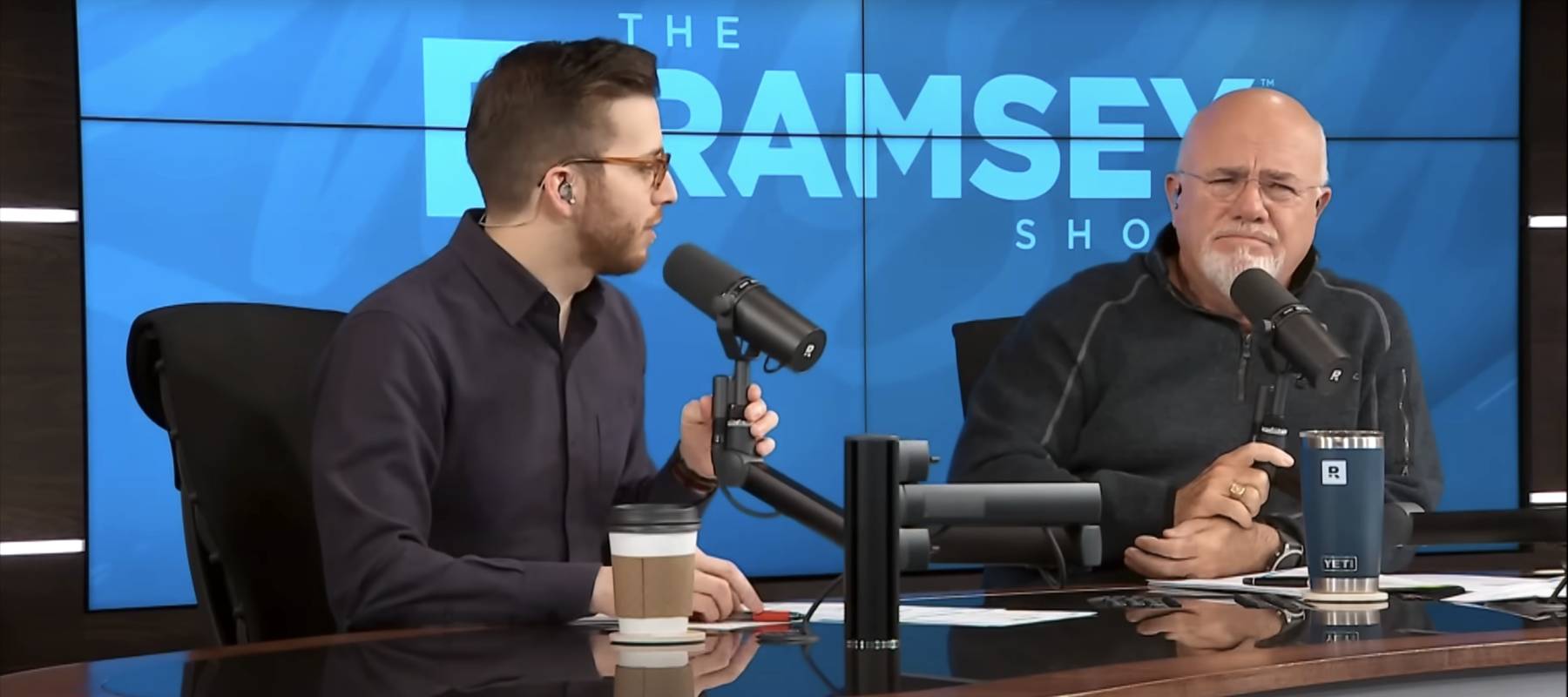 Dave Ramsey (right) and co-host George Kamel speak with Jacob from Georgia on "The Ramsey Show."