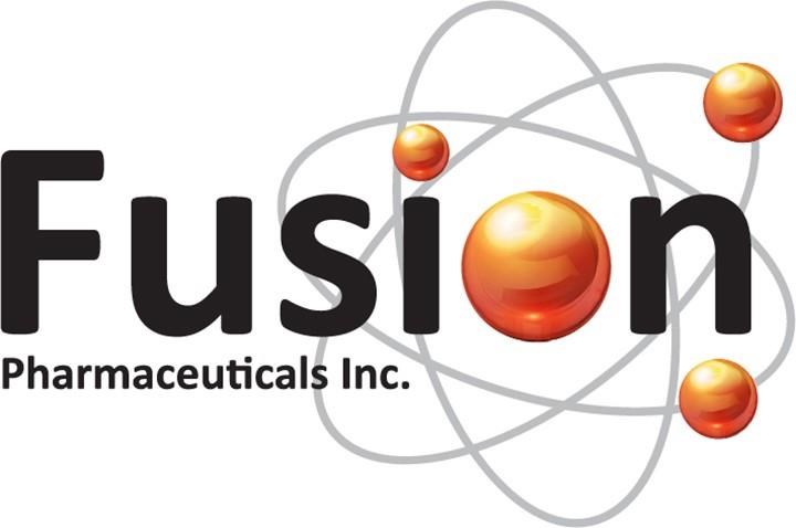 A Fusion Pharmaceuticals Inc. logo is shown in a handout. The Canadian cancer treatment developer has signed a deal to be bought by AstraZeneca in an agreement valued at up to US$2.4 billion.