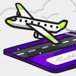 Plane taking off from credit card
