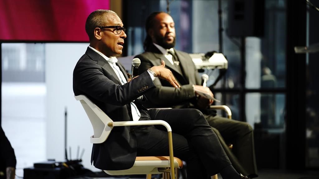 Bell Media president Sean Cohan speaks at the inaugural Black Screen Office Symposium in Toronto in this Tuesday, April 2, 2024 handout photo. 