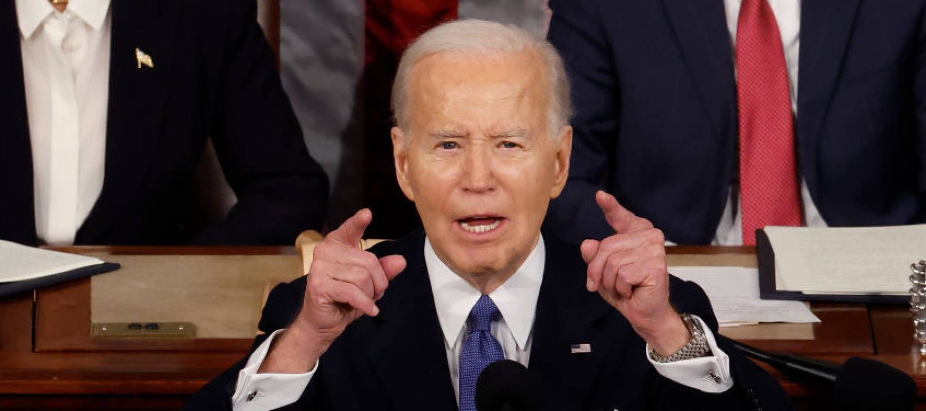 U.S. President Joe Biden delivers the State of the Union address during a joint meeting of Congress in the House chamber at the U.S. Capitol