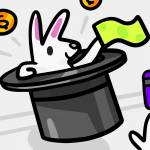 An illustration for cash-back credit cards show in a rabbit pulling money out of a hat
