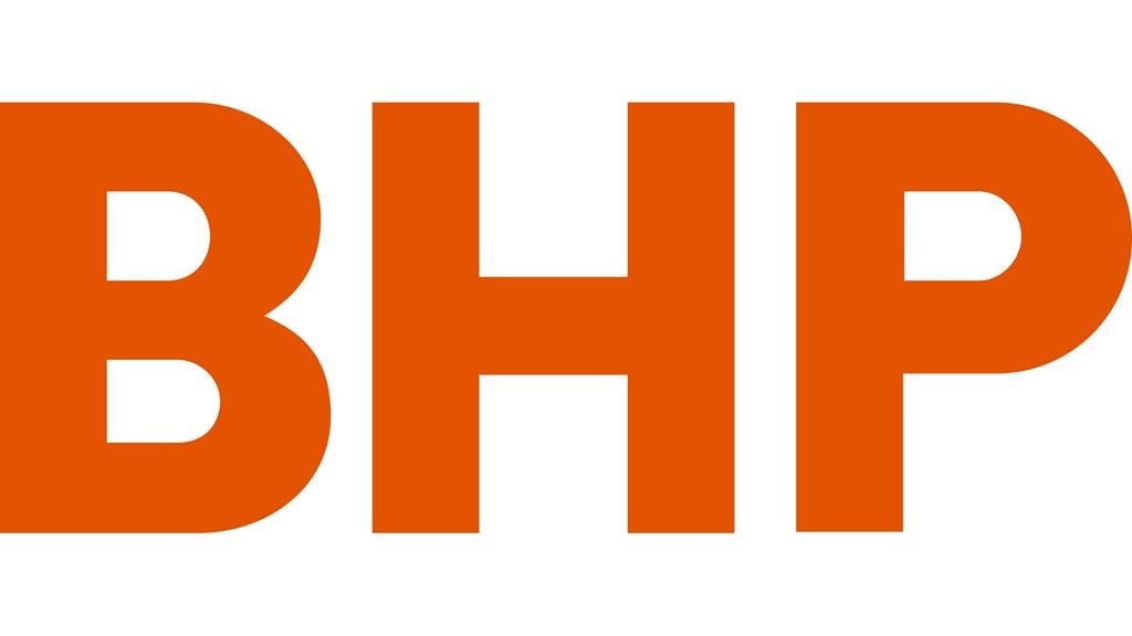 BHP Group Ltd. logo is shown in a handout. The
company says it has make a takeover offer for Anglo American plc. worth about US$39 billion. 