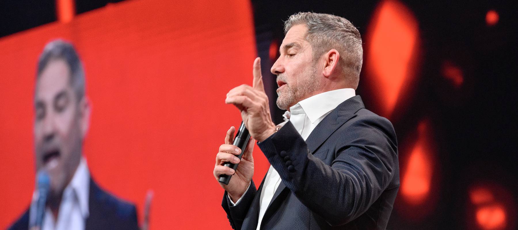Grant Cardone speaks during the 10X Growth Conference at The Diplomat Beach Resort in Hollywood, Florida, April 2, 2024.