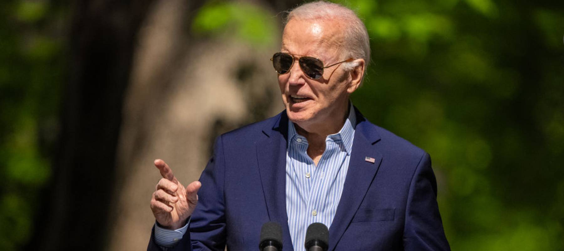 Joe Biden speaks at Prince William Forest Park on April 22, 2024 in Triangle, Virginia.