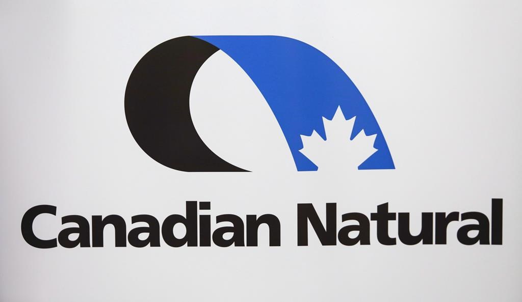 The Canadian Natural Resources logo is shown at the company&#039;s annual meeting in Calgary, Thursday, May 4, 2017. 