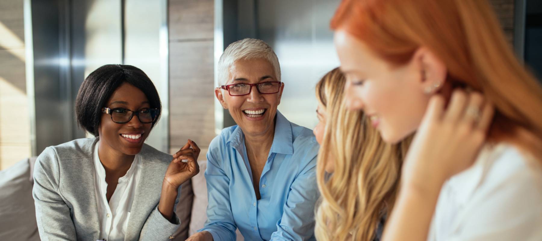 happy business woman working together online on a tablet