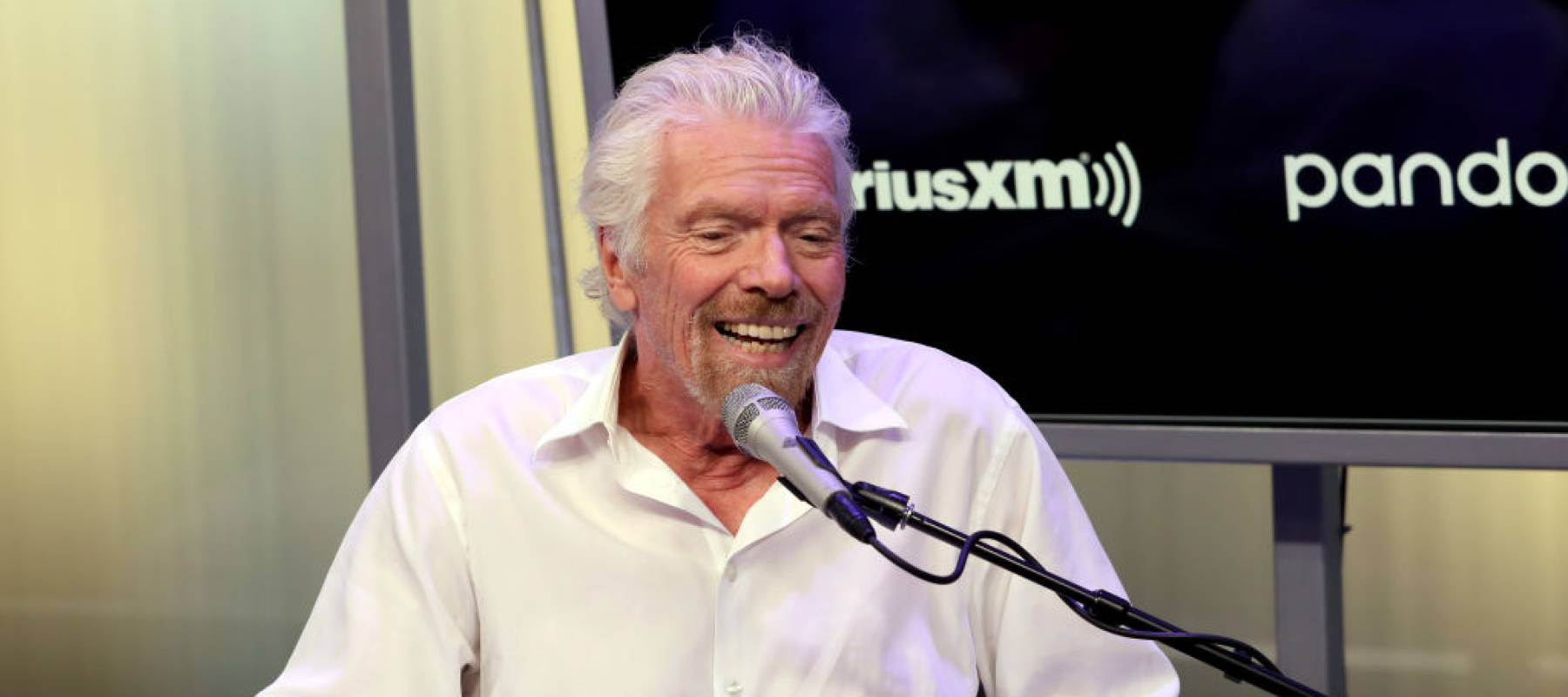 Sir Richard Branson attends SiriusXM's John Fugelsang Special Broadcast Of "Learning With Richard Branson"