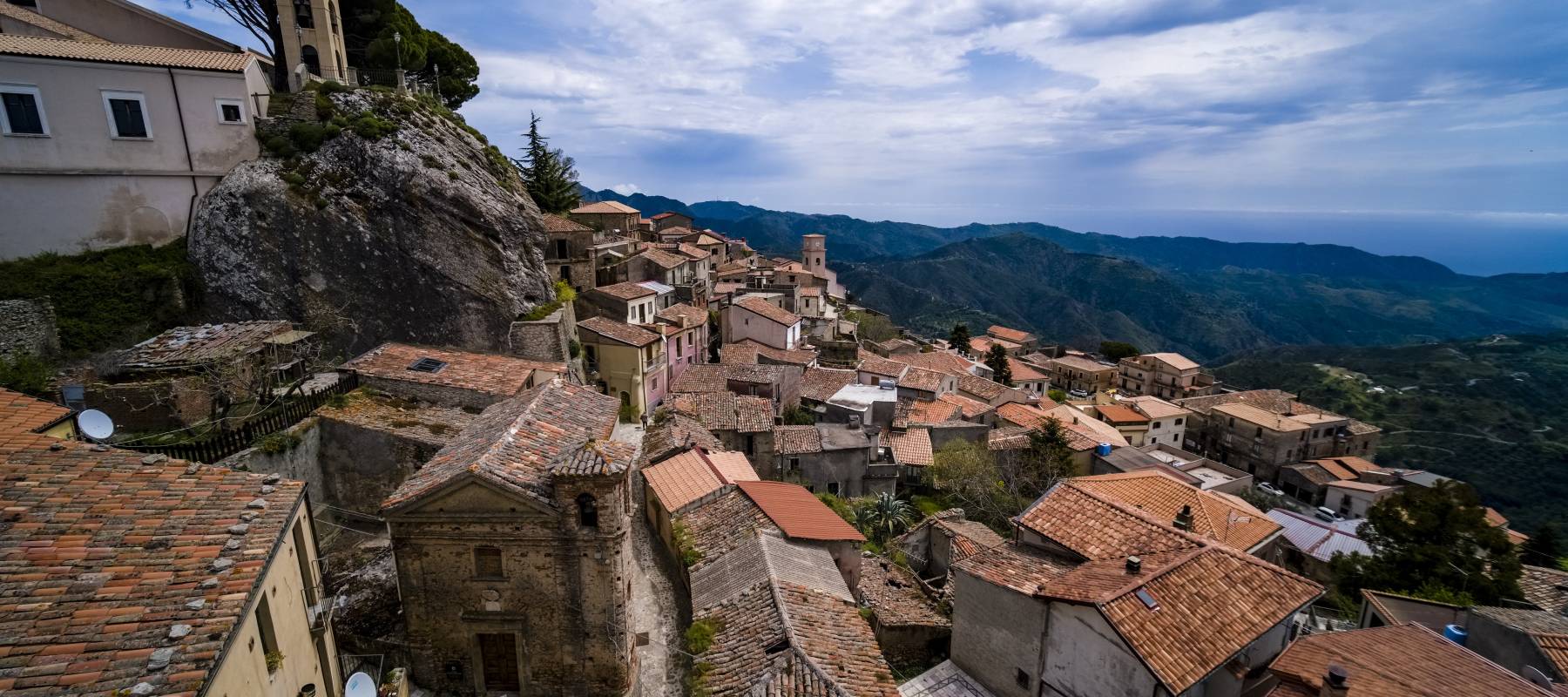 An aerial view of the town of Bova, Italy, April 30, 2023.