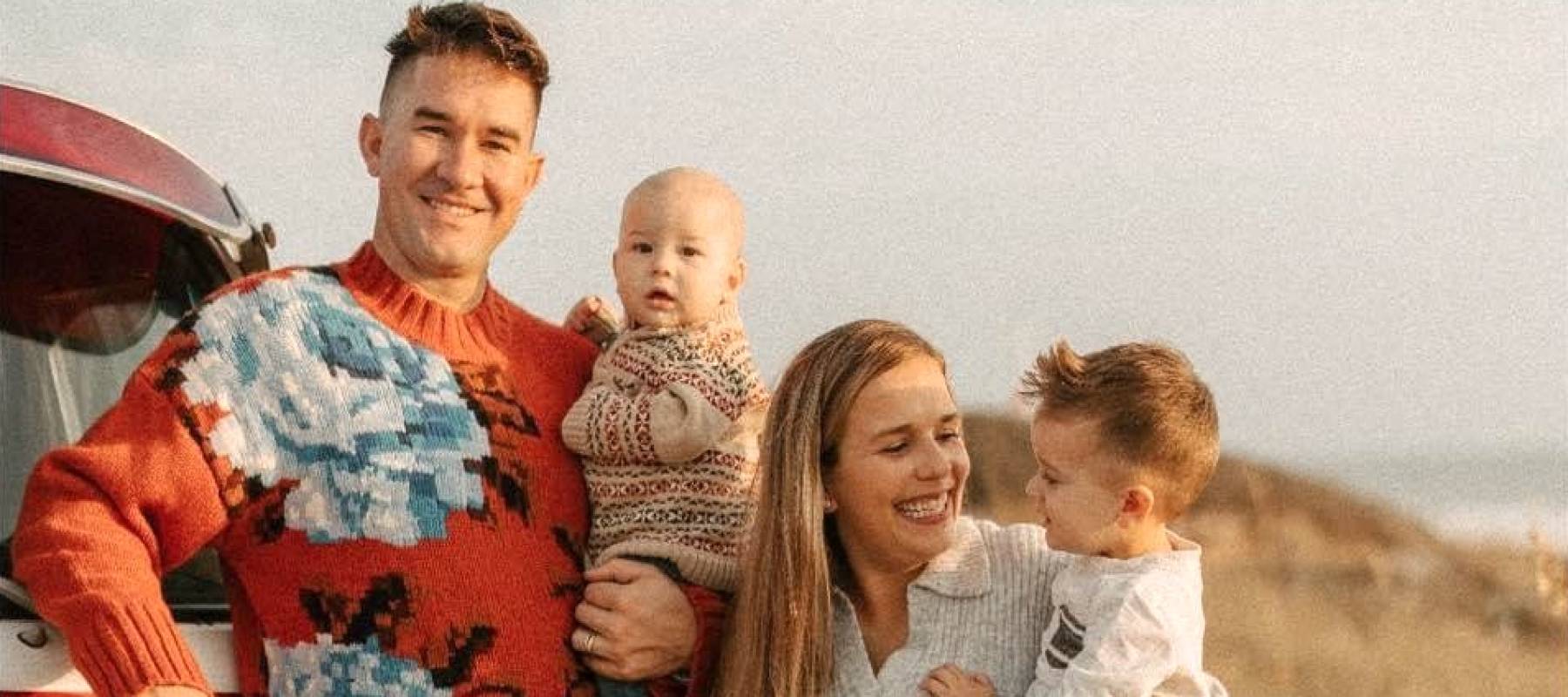 Melissa Avey with her husband and two children.