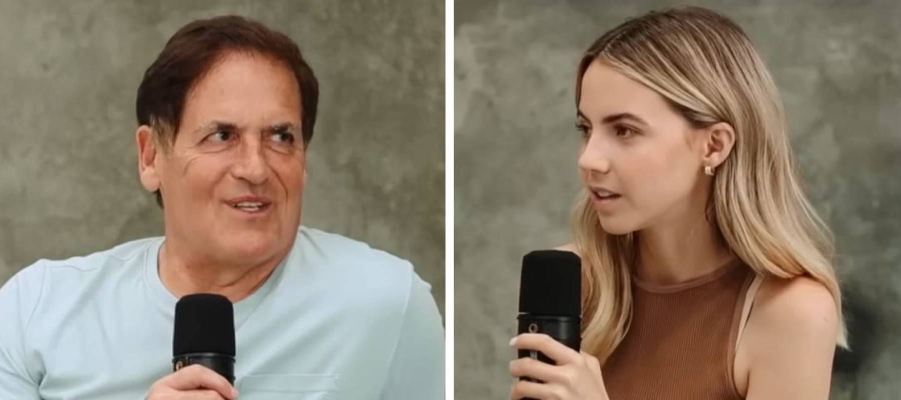 Mark Cuban and Bobbi Altoff converse during a podcast episode.