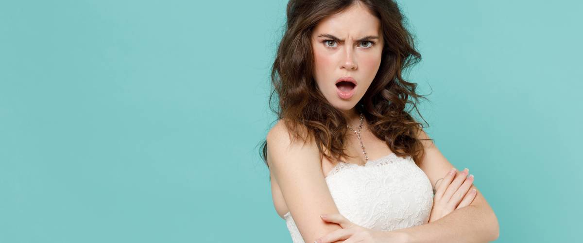 Bride with annoyed expression