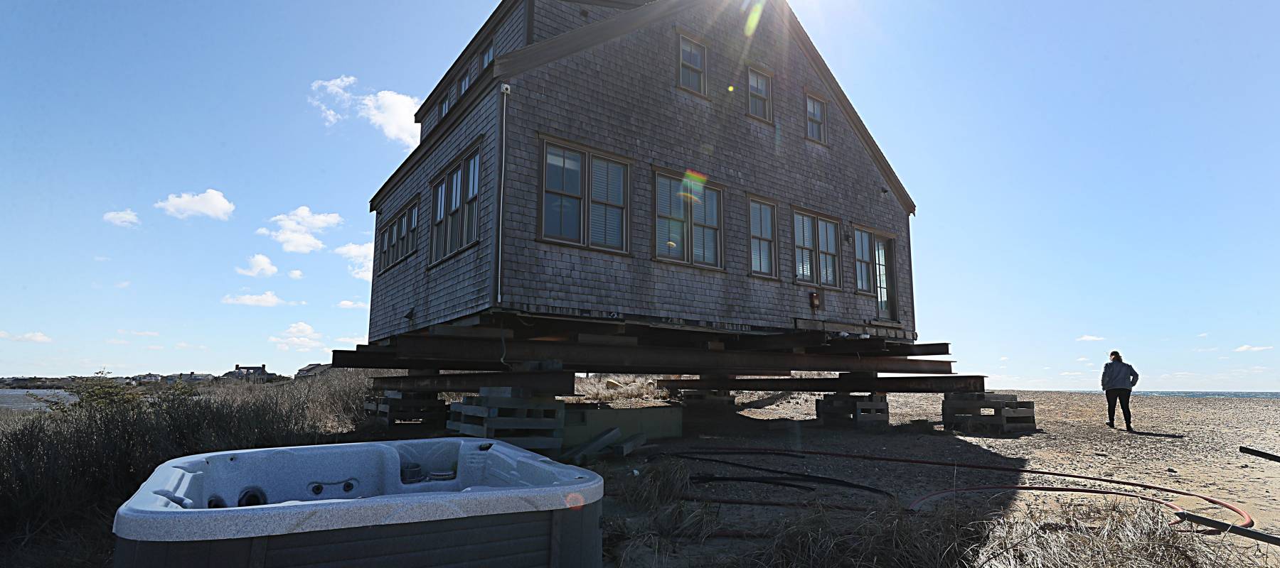 This home on Hummock Pond Rd. in Nantucket was set to be demolished after erosion made it impossible to be saved.