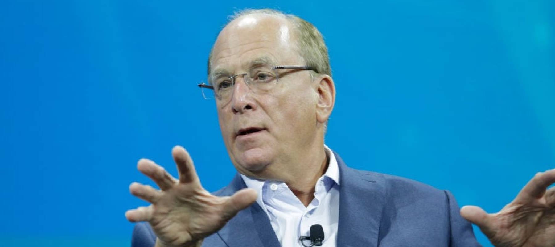 Larry Fink on stage at the 2022 New York Times DealBook on November 30, 2022 in New York City.
