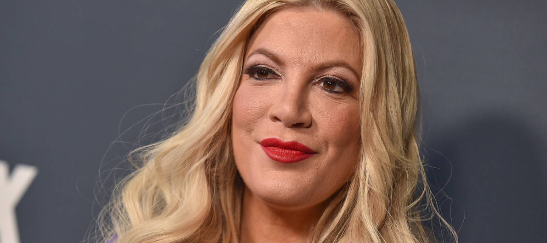 Actress Tori Spelling arrives for the FOX Winter TCA 2019