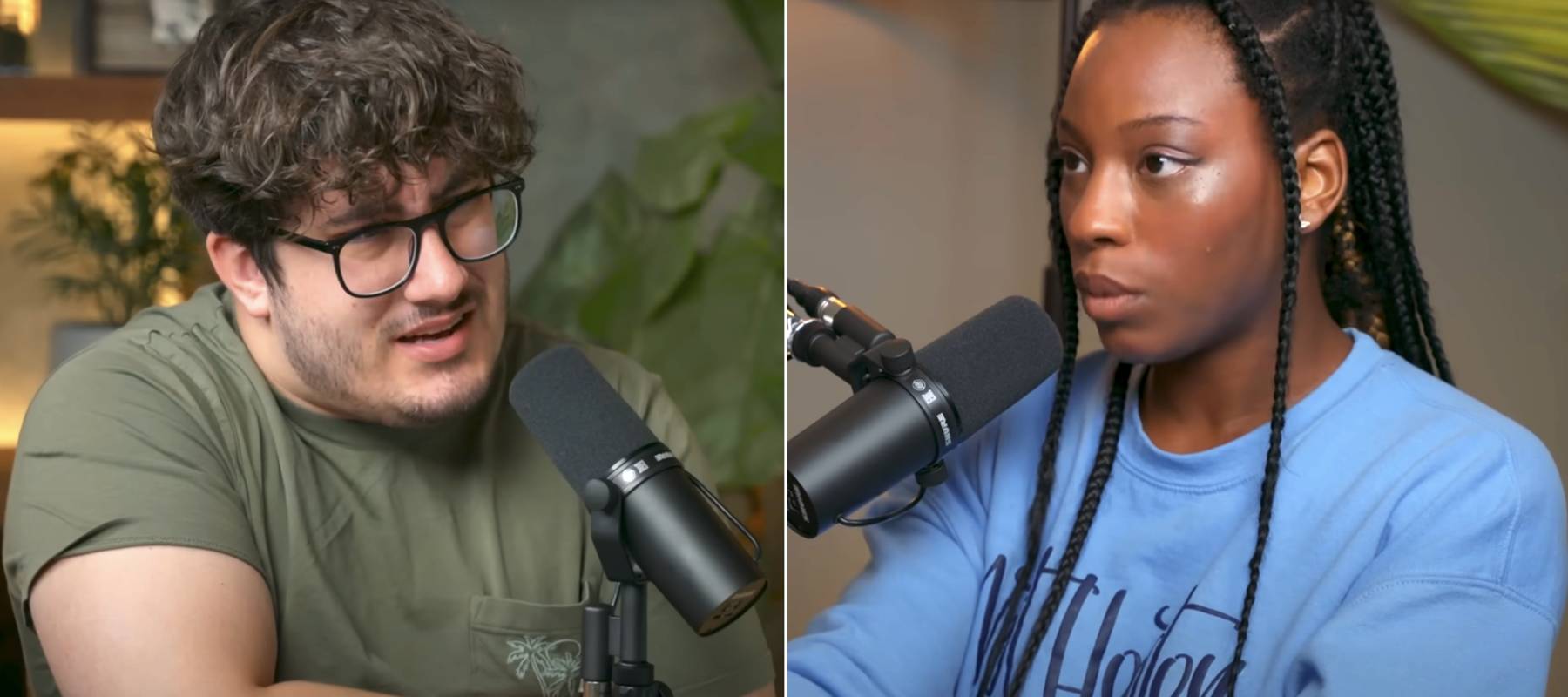 Personal finance YouTuber and "Financial Audit" host Caleb Hammer talks debt with his guest, who went by the pseudonym Adeline.