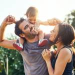 Father, daughter, mother