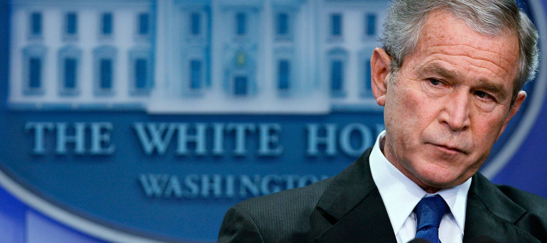 President George W. Bush listens to questions from reporters during a press conference at the White House in Washington, D.C., Dec. 4, 2007.