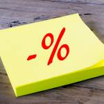 Minus percent on yellow note