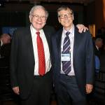 Warren Buffett (L) and Bill Gates attend the Forbes' 2015 Philanthropy Summit Awards Dinner on June 3, 2015 in New York City
