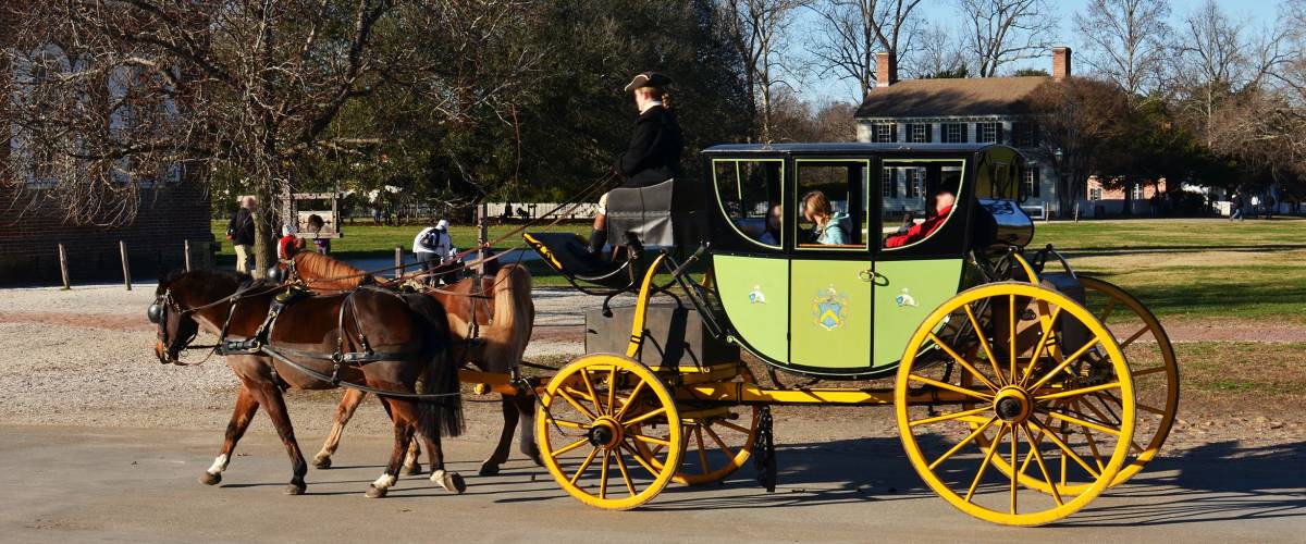 Horse and carriage in Williamsburg, Virginia, USA
