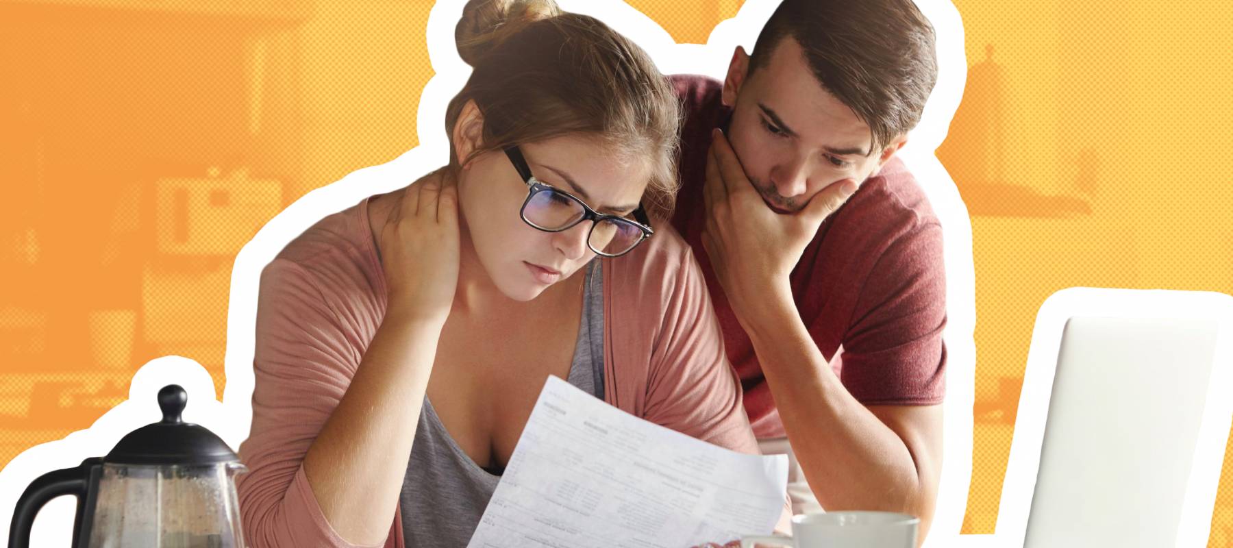 Young Caucasian family having debt problems, not able to pay out their loan.