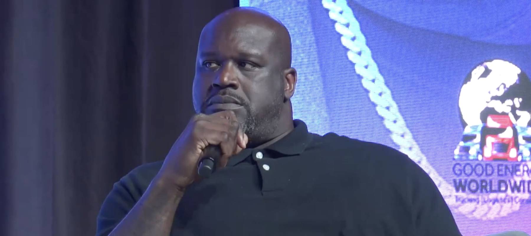 a screengrab of Shaquille O'Neal on the Earn Your Leisure podcast