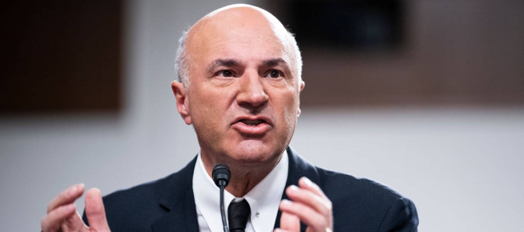 Kevin OLeary testifies during a Senate Banking, Housing, and Urban Affairs Committee hearing.