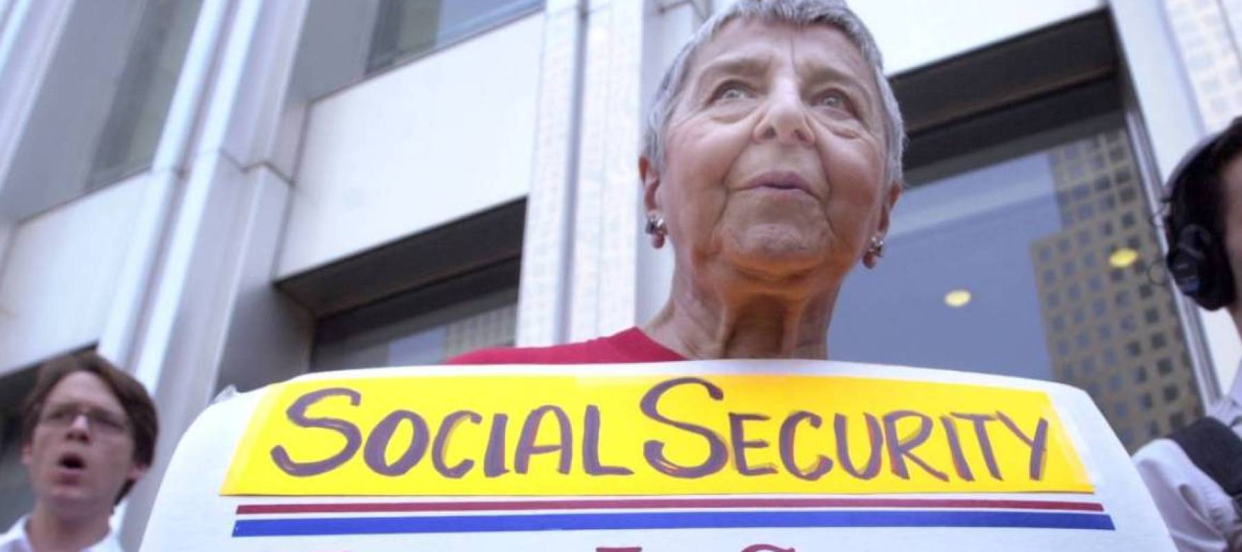 Protester demonstrates for Social Security policy.