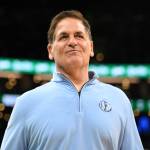 Mark Cuban in a Dallas Mavericks sweater