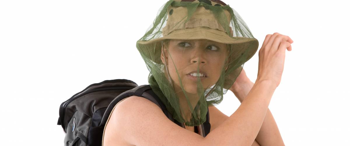 woman in mosquito netting