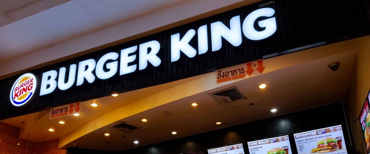 Bangkok, TH - DECEMBER 21, 2017: American Burger King's branch are franchised in the base ground floor in the Siam Paragon, the most luxury shopping mall in Bangkok.