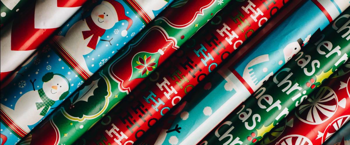 Rolls of Christmas paper
