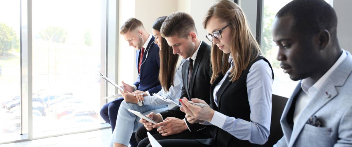 business people waiting for job interview