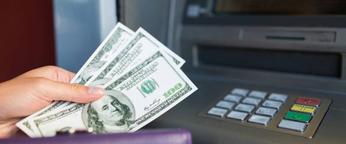 Money at ATM machine