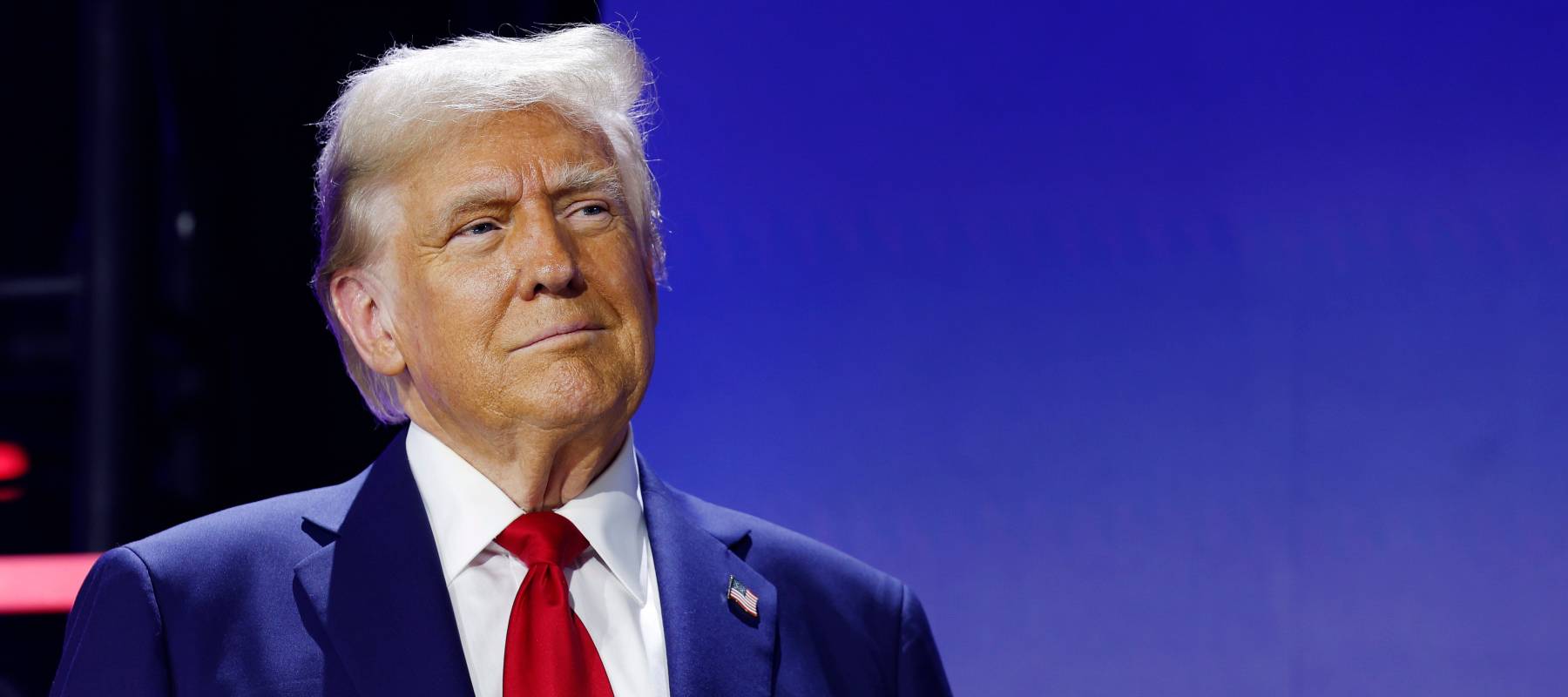 Republican presidential nominee, former U.S. President Donald Trump appears at the National Faith Advisory Summit on October 28, 2024 in Georgia.