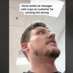 Logan arguing with Hertz manager about mileage fees