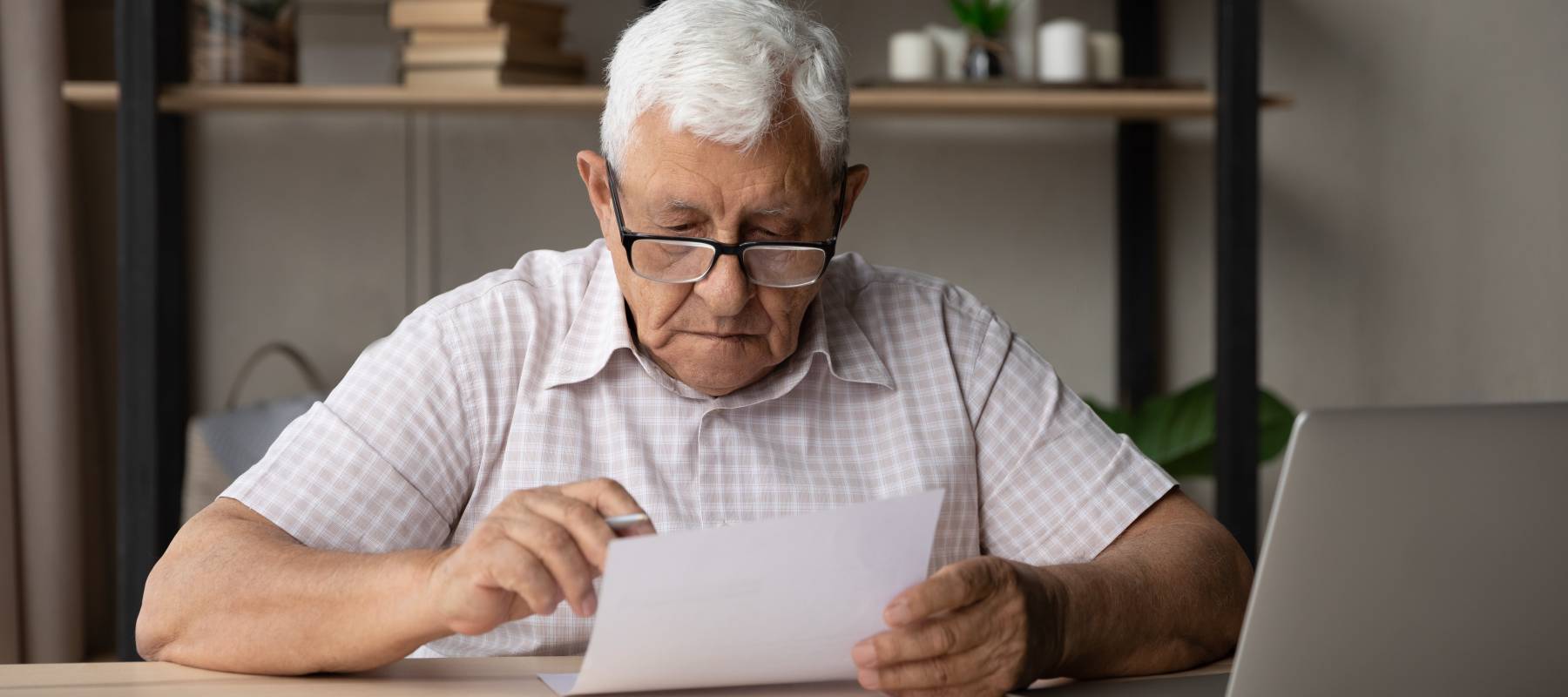 Man reviewing legal document