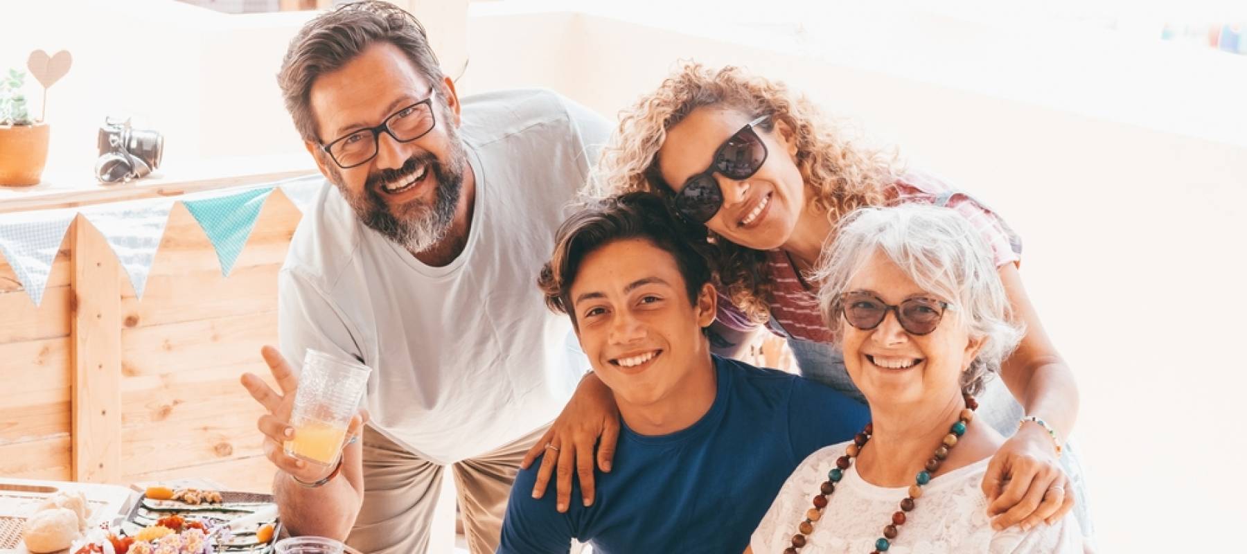 Beautiful happy multigenerational family