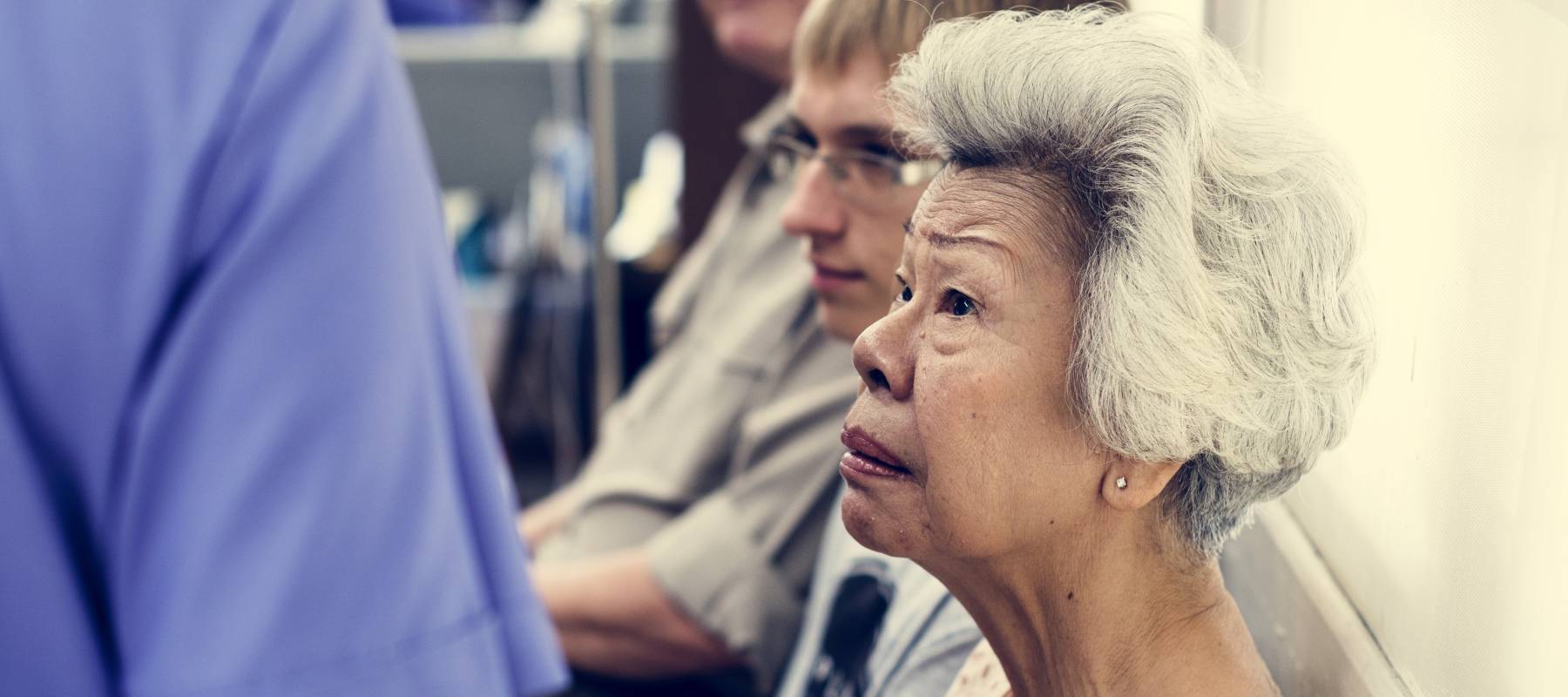 An older patient at a hospital.