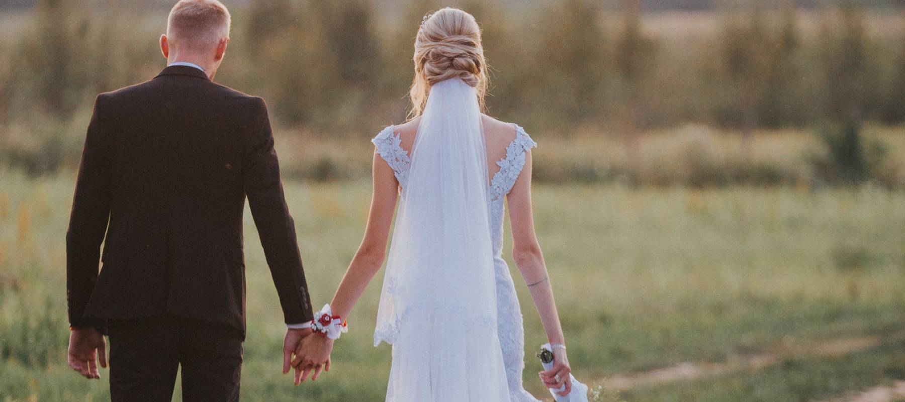 Bride and groom at their wedding