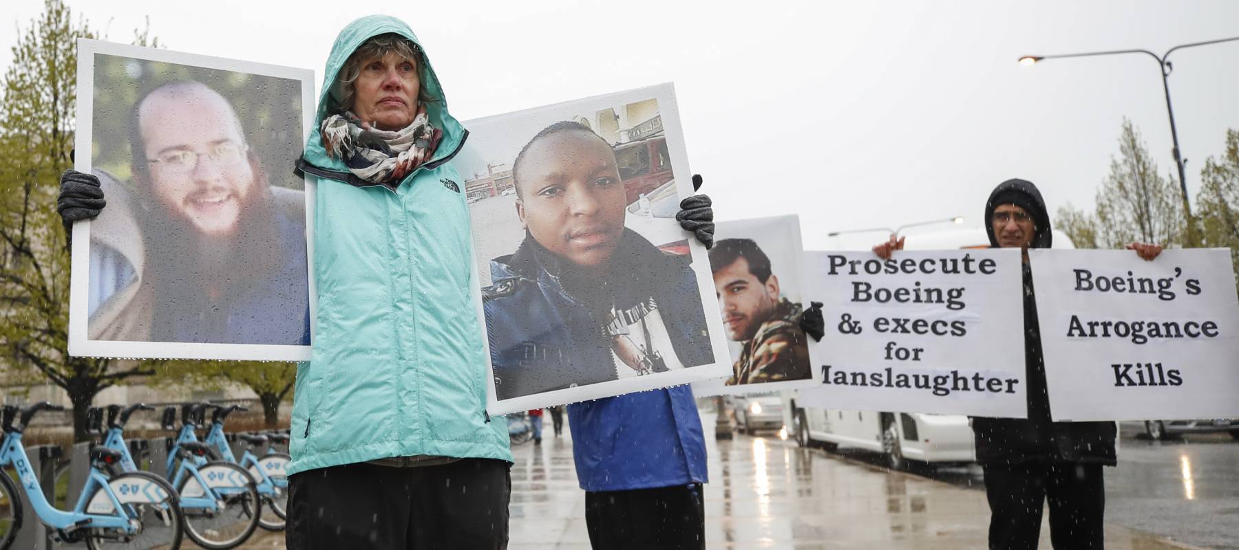 Protest for Boeing 737 Max crash victims.
