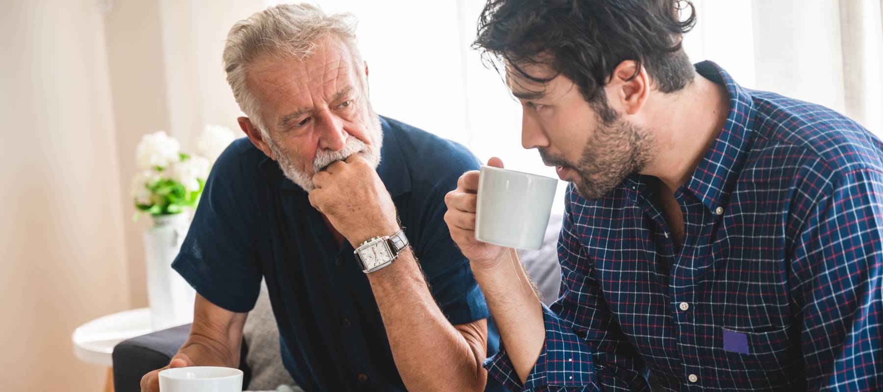 Father and son have serious conversation