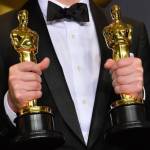 LOS ANGELES, CA - FEBRUARY 26, 2017. Oscar winners holding their awards in the photo room at the 89th Annual Academy Awards at Dolby Theatre, Los Angeles