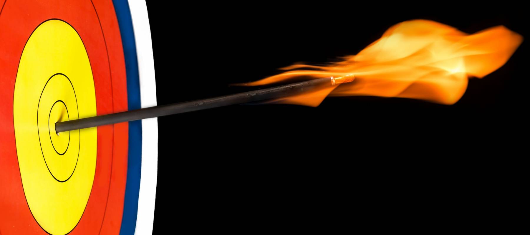 Flaming arrow shot into a target