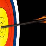 Flaming arrow shot into a target