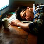 Man sleeping at his desk