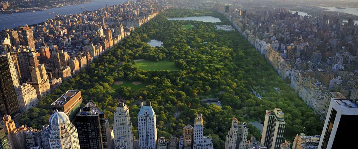 Vista aérea de Central Park, Manhattan, Nueva York