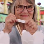 Grandma with fortune cookie